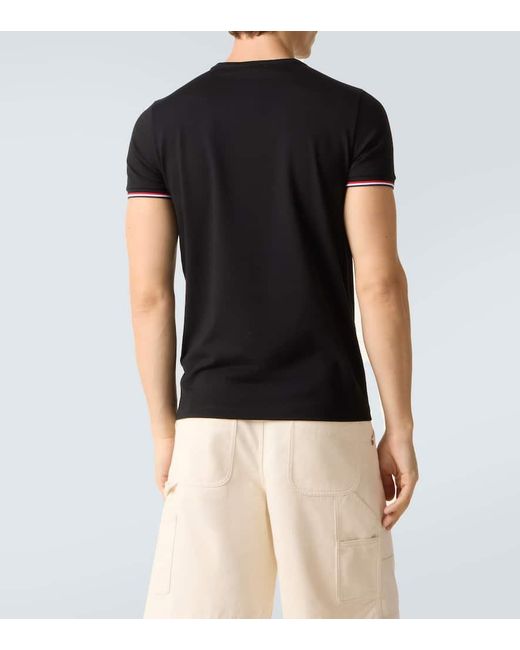 Moncler Black Tricolor Cotton-Blend Jersey T-Shirt for men