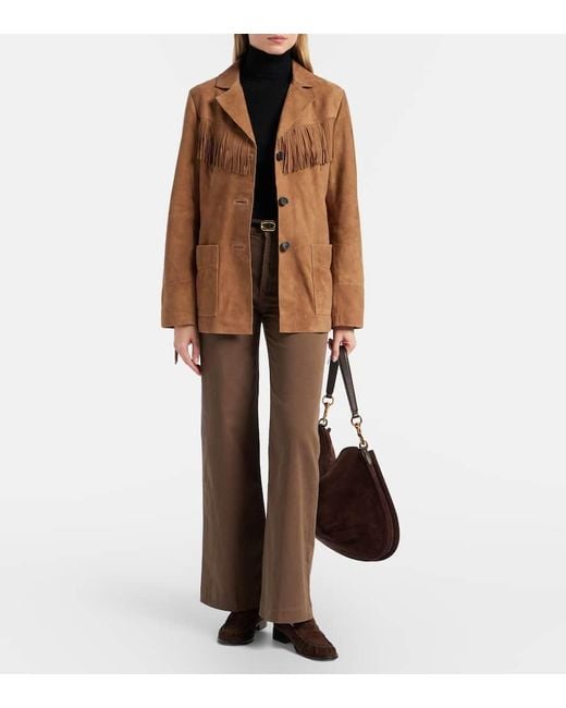 Rixo Brown Jacke Aus Veloursleder