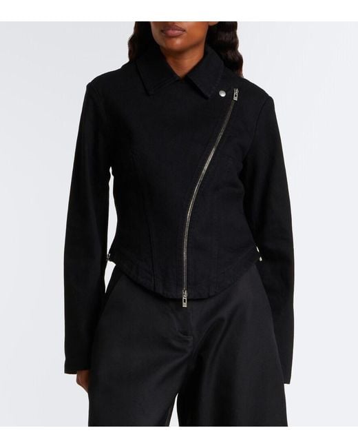 Alaïa Blue Denim Biker Jacket