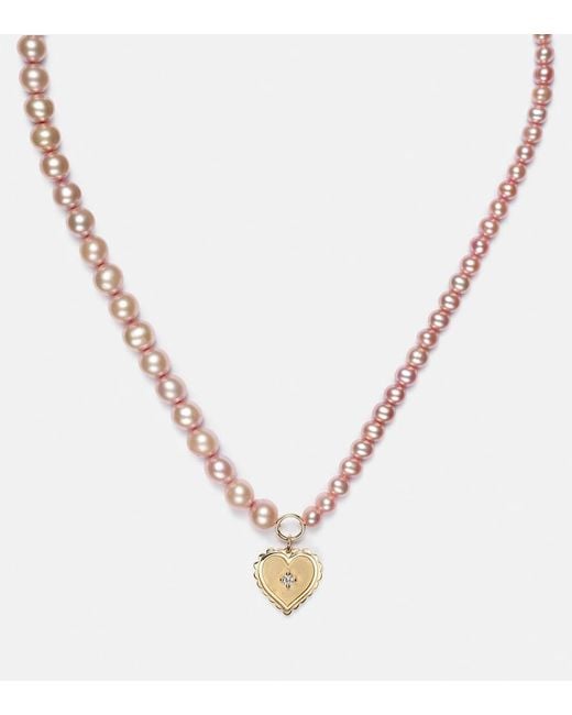 Sydney Evan White 14kt Gold Necklace With Pearls