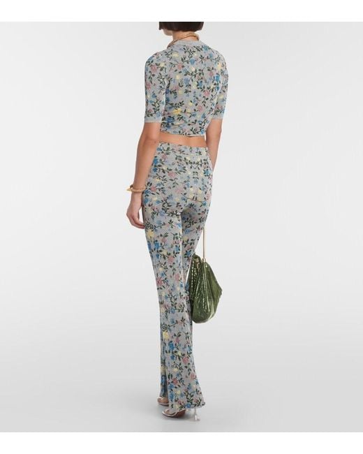 Rabanne Blue Floral Jacquard Sweater