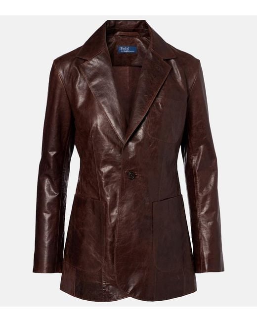 Polo Ralph Lauren Brown Leather Blazer