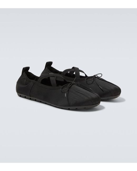 Simone Rocha Black Grip Satin Ballet Flats for men