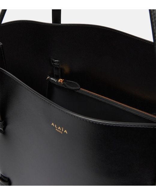 Alaïa Black Mina 50 Large Leather Tote Bag