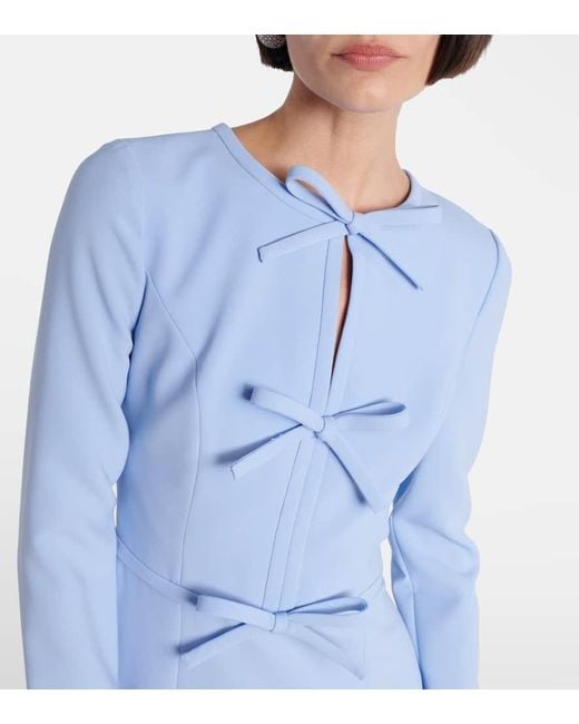 Vestido Midi De Crepe Con Lazo Carolina Herrera de color Blue