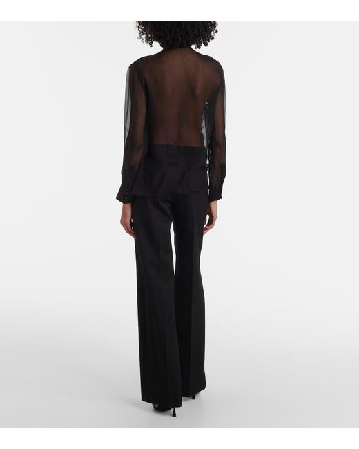 Dolce & Gabbana Gray Silk Chiffon Blouse