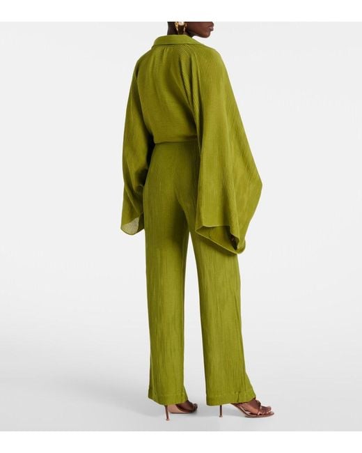 Taller Marmo Green San Juan Wide-Leg Pants