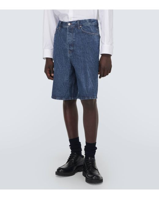 Dries Van Noten Blue Denim Shorts for men
