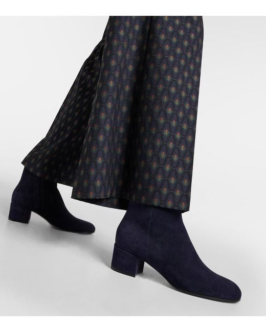 Gianvito Rossi Blue 45 Suede Ankle Boots