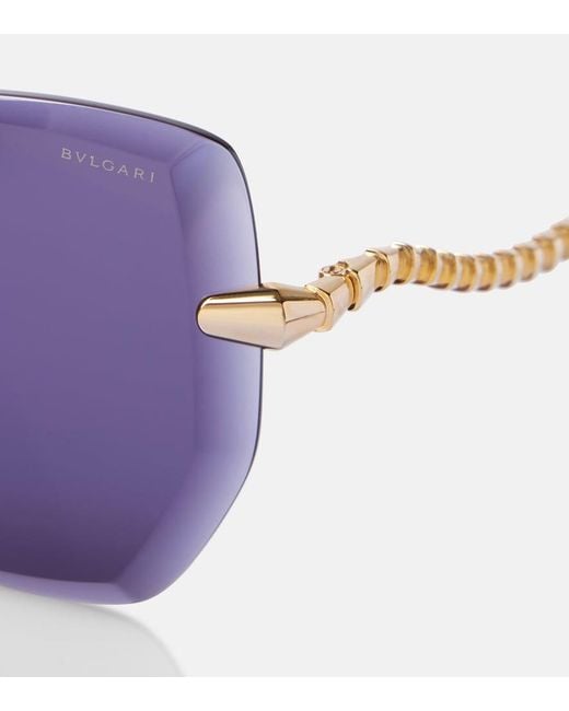 BVLGARI Purple Serpenti Viper Oversized Sunglasses