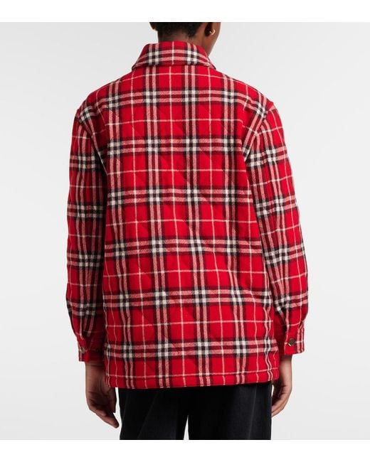 Burberry Red Check Wool Overshirt