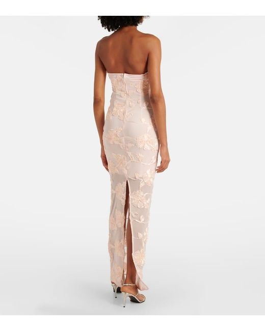 ROTATE BIRGER CHRISTENSEN White Embroidered Mesh Maxi Dress