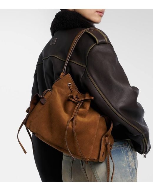 Acne Brown Suede Bucket Bag