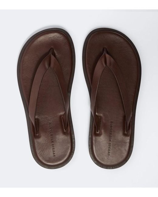 Studio Nicholson Brown Leather Thong Sandals for men