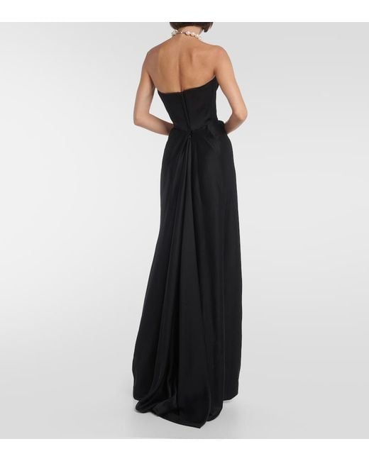 Vivienne Westwood Black Off-Shoulder Satin Gown