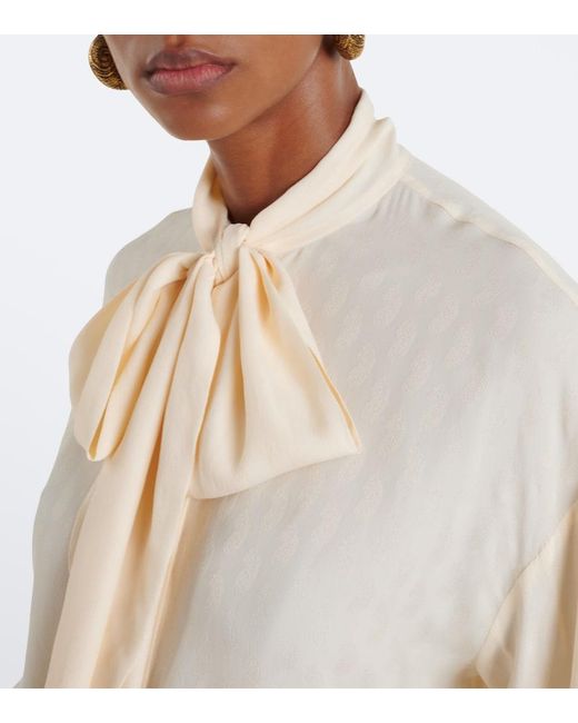 Etro Natural Jacquard Georgette Blouse