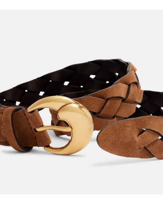 Etro Brown Braided Suede Belt