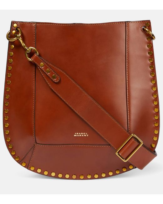 Isabel Marant Brown Oskan Leather Crossbody Bag