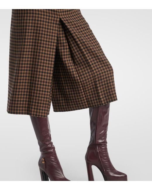 Saint Laurent Brown Mid-Rise Culottes Aus Wolle