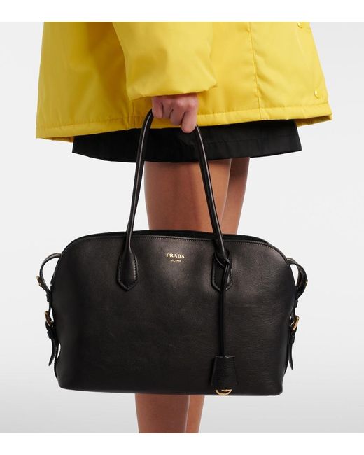 Prada Black Large Leather Tote Bag