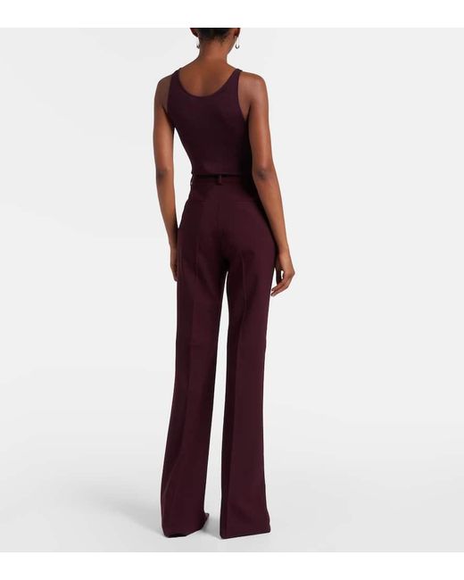 Pantalones Flared Febe En Mezcla De Lana Con Tiro Alto Sportmax