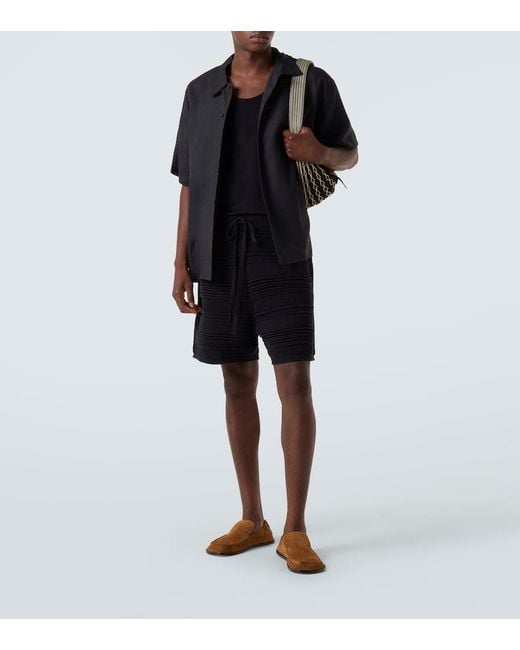 Commas Black Oversized Linen Shirt for men