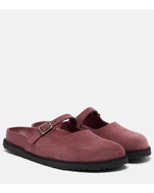 Birkenstock Red Maria Suede Clogs