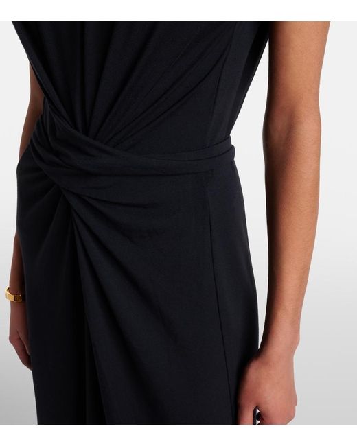 Vince Blue Gathered Midi Dress