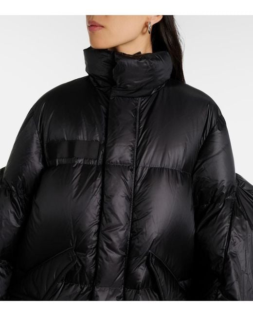Sacai Black Down Snap-Front Coat