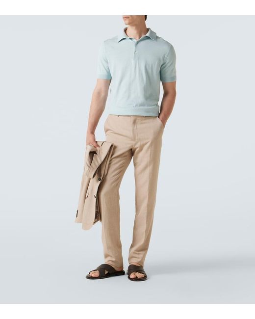 Zegna Brown Leather Sandals for men