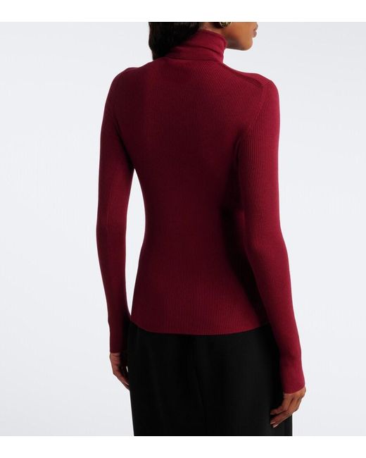 Dolce & Gabbana Red Cashmere Turtleneck Sweater