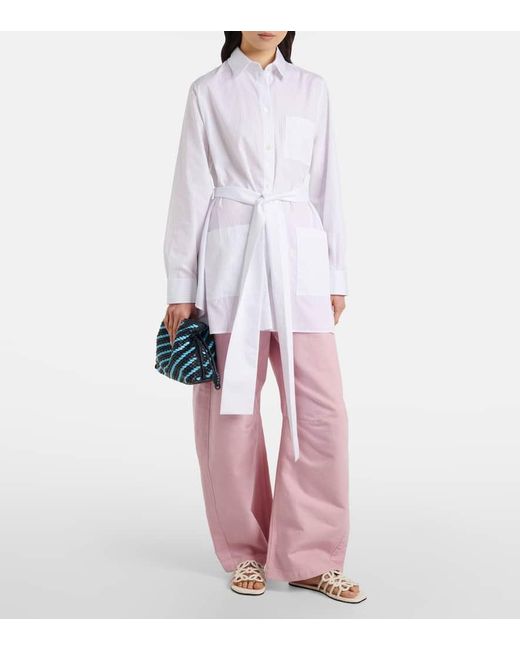 Loew Petal Anagram Leather Slides White