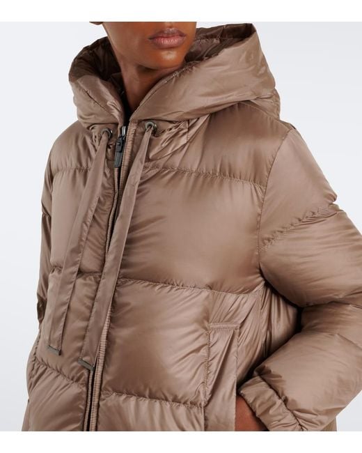 Max Mara Brown The Cube Hooded Quilted Down Jacket