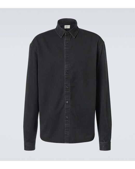Saint Laurent Blue Cassandre Denim Shirt for men