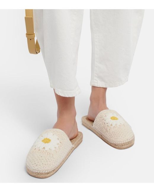 Alanui White Daisy Crochet Espadrilles