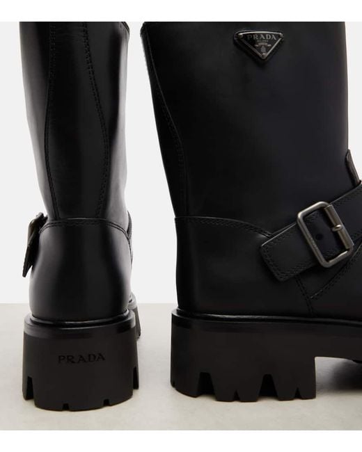Bottines Stride En Cuir Prada en coloris Black