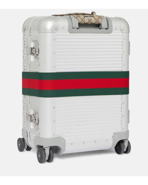 Gucci Gray Porter Web Stripe Carry-on Suitcase