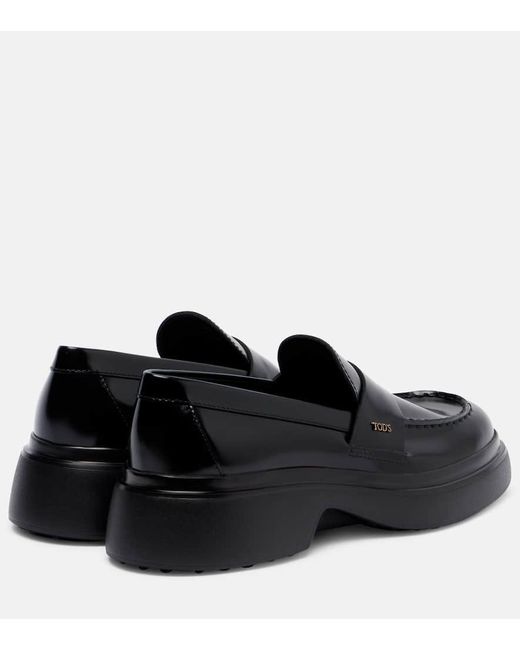 Tod's Black Loafers Kate Aus Leder