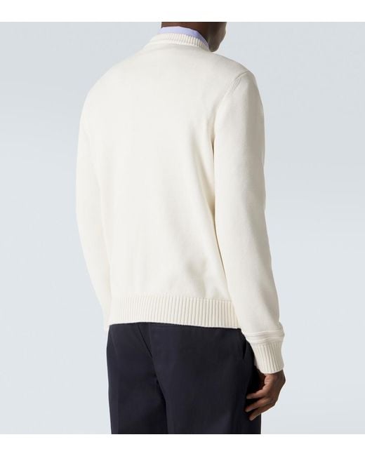 Gucci White Logo Cotton And Wool Sweater for men