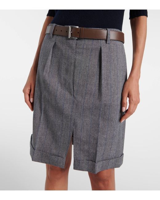 Prada Gray Wool Miniskirt