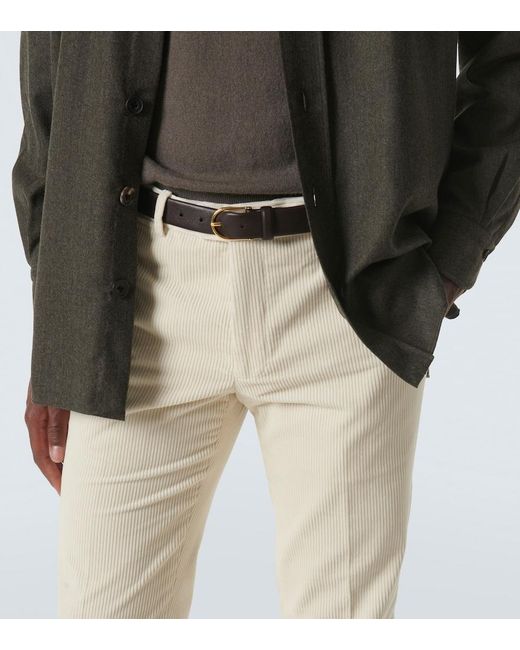 Rubinacci Metallic Leather Belt for men