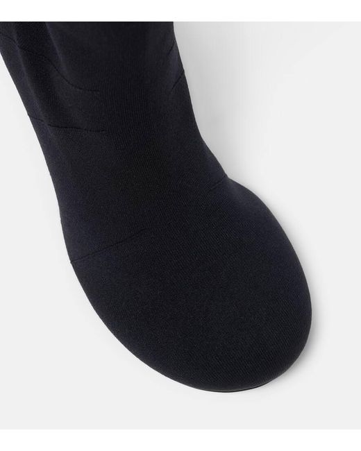 AMINA MUADDI Black Veneda 95 Knee-High Sock Boots