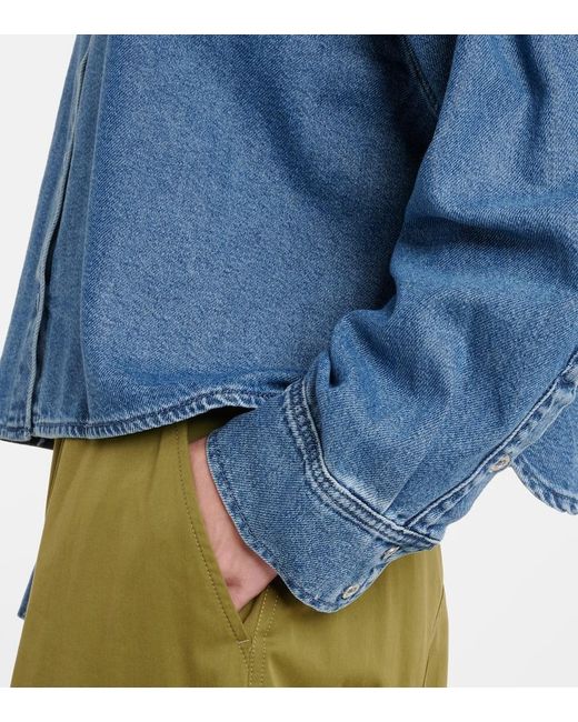 Camisa Cropped Nina De Denim 7 For All Mankind de color Blue