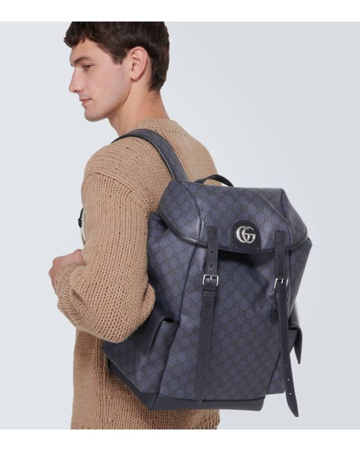 Gucci Blue Ophidia GG Medium Leather Backpack for men