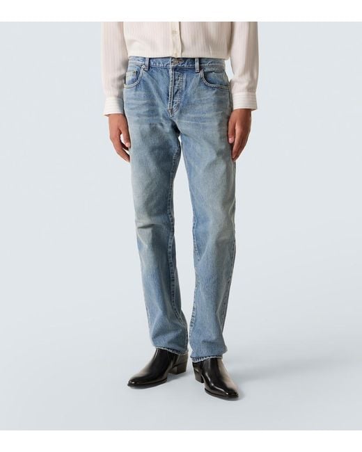 Saint Laurent Blue Low-Rise Slim Jeans for men