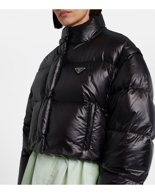 Prada Black Re-Nylon Cropped Nylon Jacket