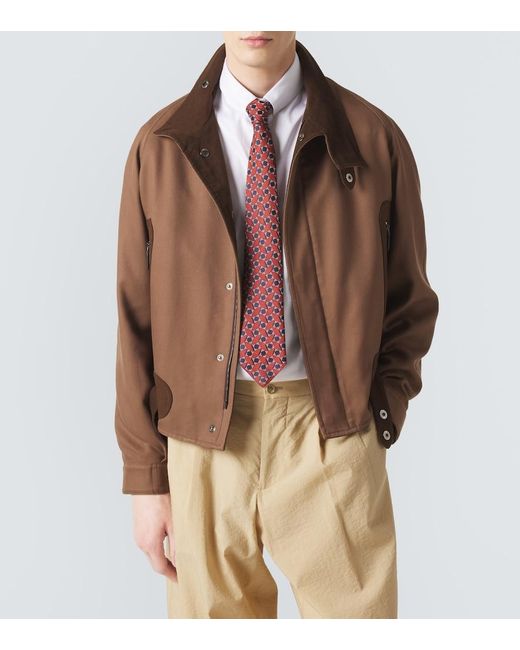 Giorgio Armani Brown Archivio Silk Bomber Jacket for men