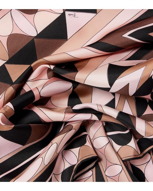 Emilio Pucci Brown Manuba Silk Twill Scarf