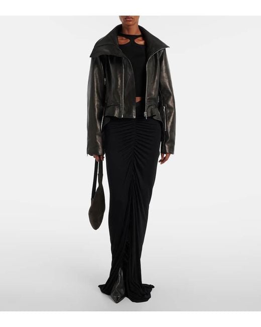 Rick Owens Black Lederjacke