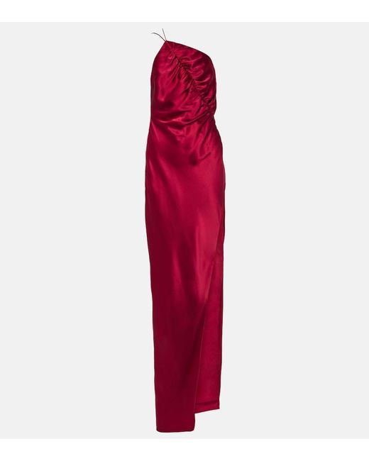 The Sei Red One-Shoulder Silk Charmeuse Gown